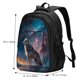 thumbnail image 5 of Balery Night Sky Wolf Mochila con carga USB para hombre y mujer - Mochila impermeable y antirrobo para laptop con puerto USB para viajes, trabajo, 5 of 7