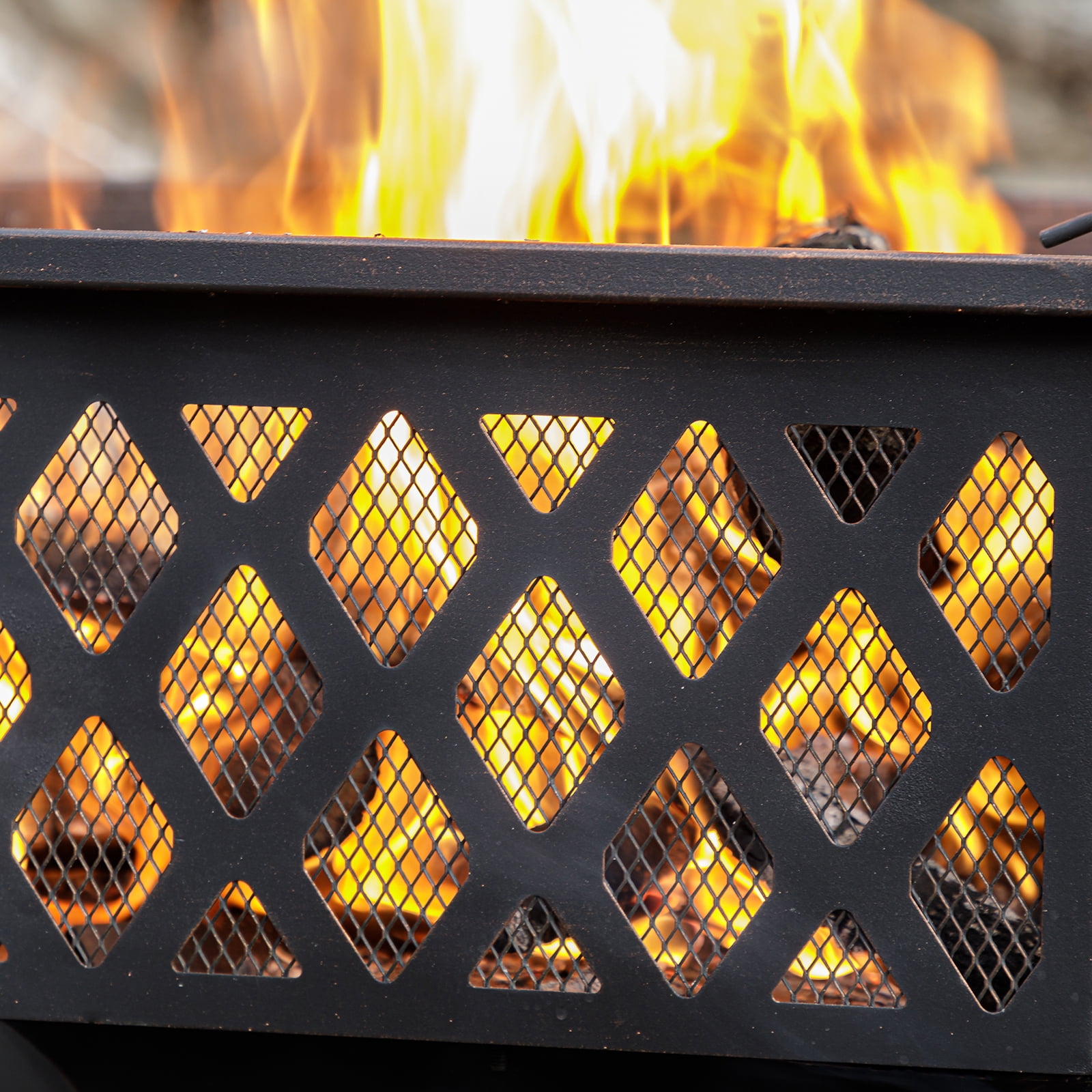 MistMo 28“ Hexagonal Outdoor Wood Burning Fire Pit