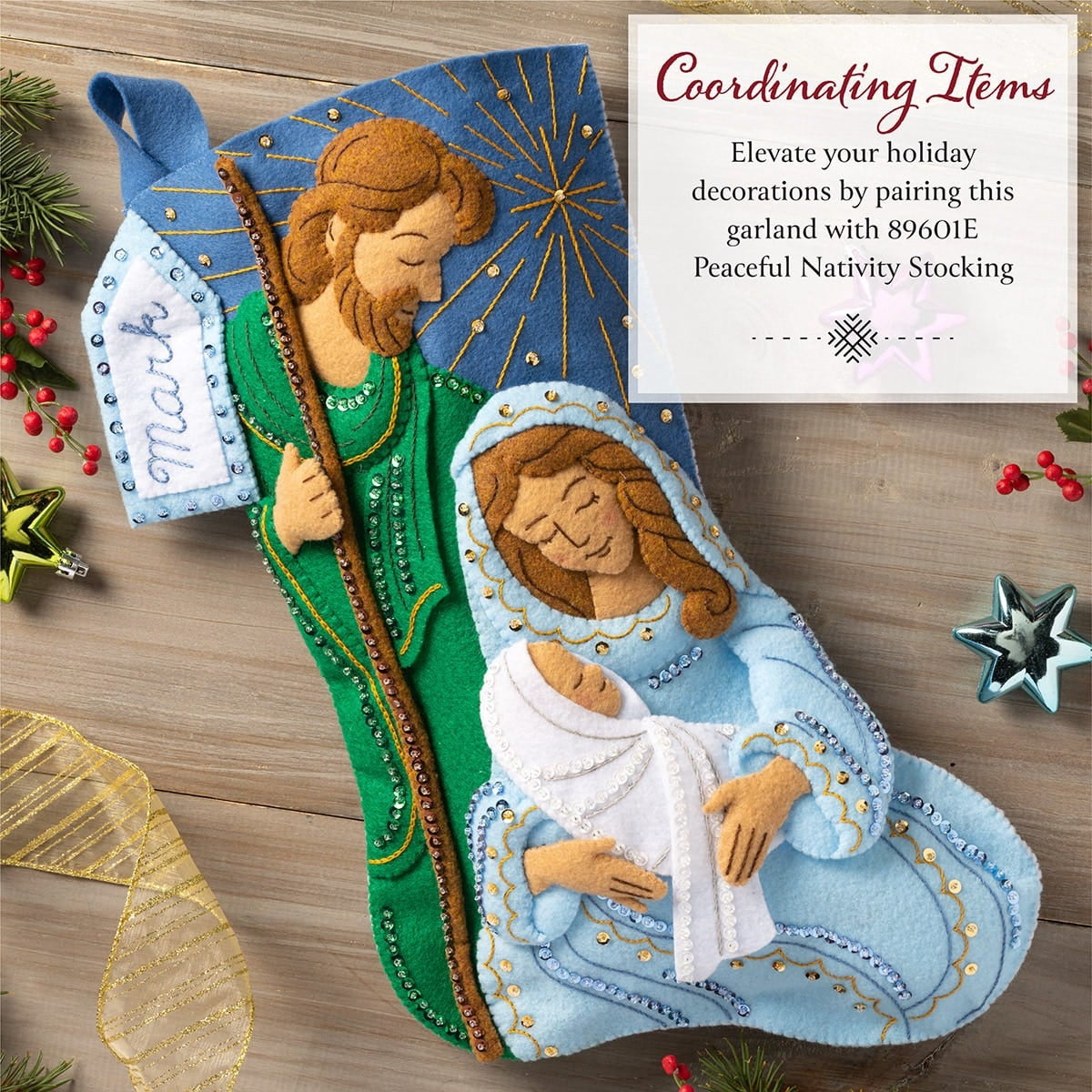 Bucilla Nativity Garland 36 in Felt Applique Kit