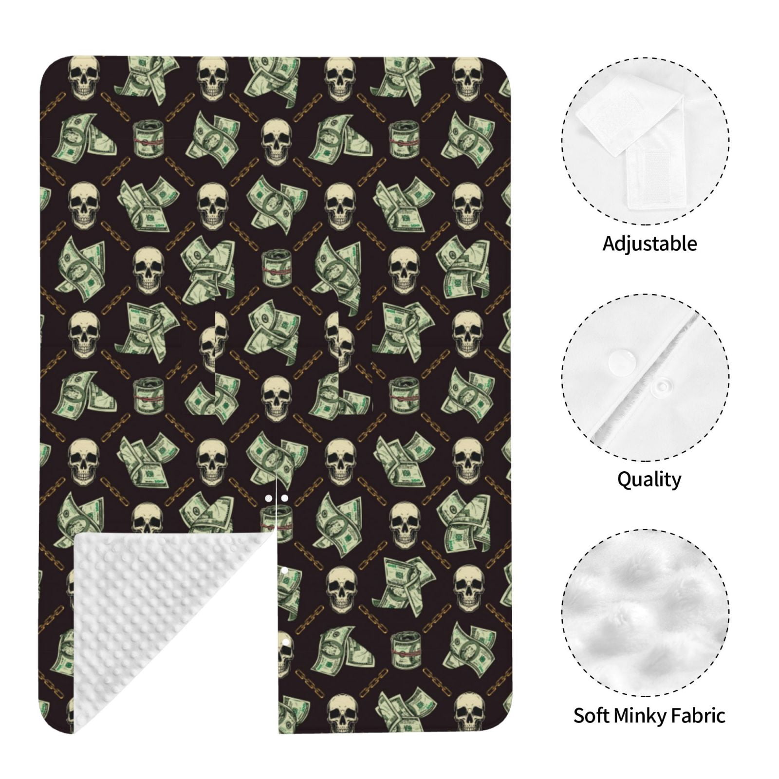 Car Seat Cover Baby - Skulls Gold Chains Dollar Breathable Infant Car Seat Cover for Baby Carseat, Lightweight Comfort Baby Essentials Must Haves Newborn Stuff for Girl Boy