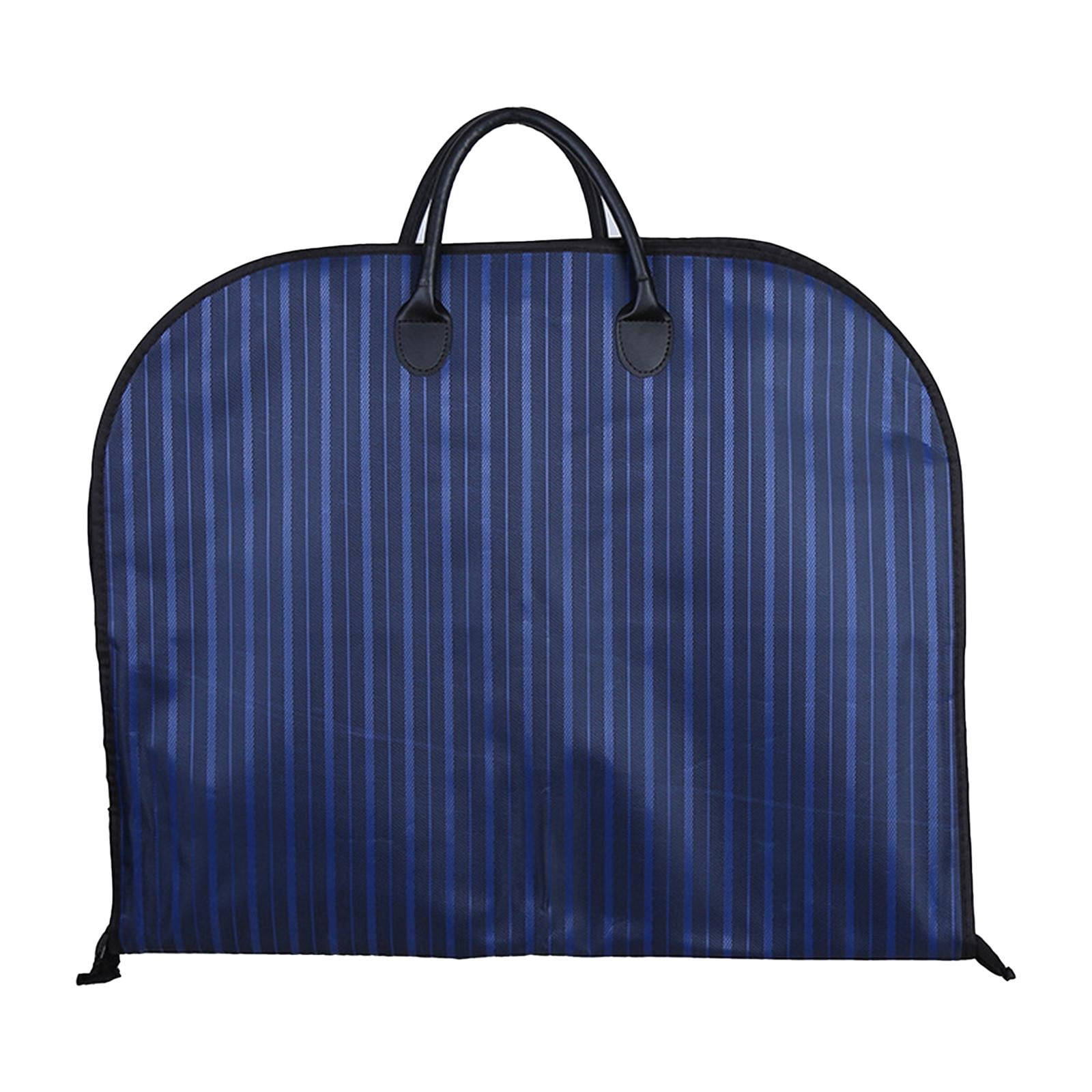 Fiocias Garment Bag Foldable Hanging Bag Hanging Clothes Suit Bag Men Suit Garment Cover blue