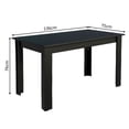 thumbnail image 2 of Mesa de Comedor Madesa Rectangular con Tablero de Madera 5231 Negro, 2 of 8