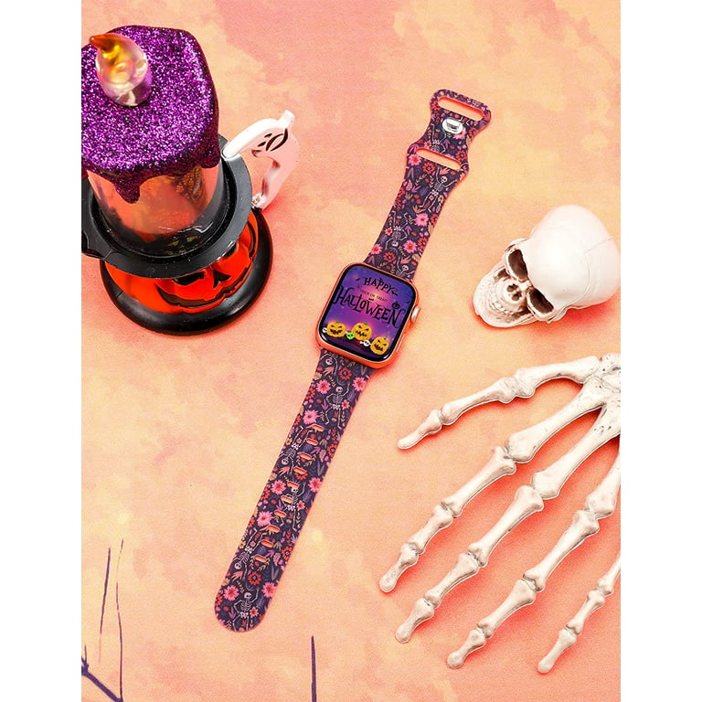 Wearlizer Halloween Skull Engraved Silicone Band Compatible with