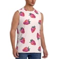 thumbnail image 2 of Balery Hand Drawn Strawberry Men's Sleeveless Muscle Shirts Workout Tank Top, Moisture Wicking, Odor Protection-Medium, 2 of 8