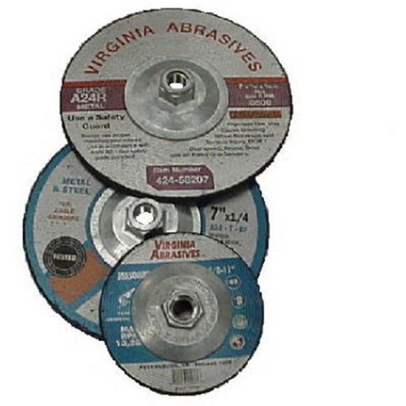 Virginia Abrasives 424-58207 7 x 0,25 x 0,62 Po Meule Métallique Centre Enfoncé