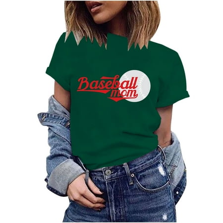 

Green Tops for Women trendy tops for women 2023 Fashion Woman Print Round-Neck Short Sleeve T-Shirt Printing Loose Blouse Tops trendy tops for women 2023 Green L