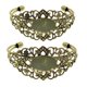 thumbnail image 2 of Brazalete ajustable de 2 piezas con flor de filigrana y base de bisel en blanco Bronce, 2 of 9
