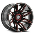 thumbnail image 2 of 20x10 XF Off-Road XF-218 Gloss Black & Red Milled Wheel 8x6.5/8x180 (-24mm), 2 of 2