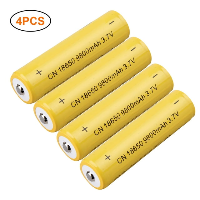 4 Uds 3,7 V voltios 9800mAh batería de litio 18650 baterías recargables para linterna faro banco de energía