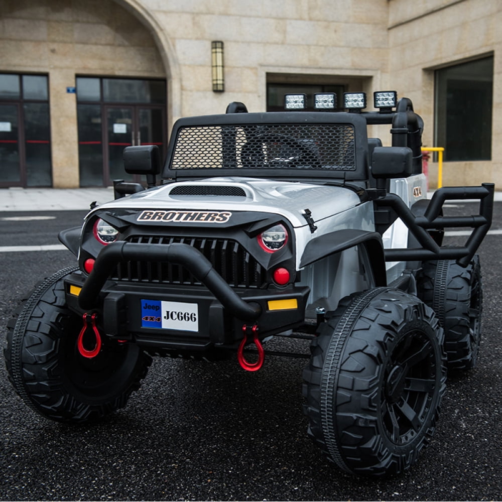 24V JEEP Double Drive Children Ride- on Car With 200W*2 12V9AH*2 Battery,Parent Remote Control ,Electron assisted steering wheel Foot Pedal Led lights,music board with USB/bluetooth/MP3/music/ volum