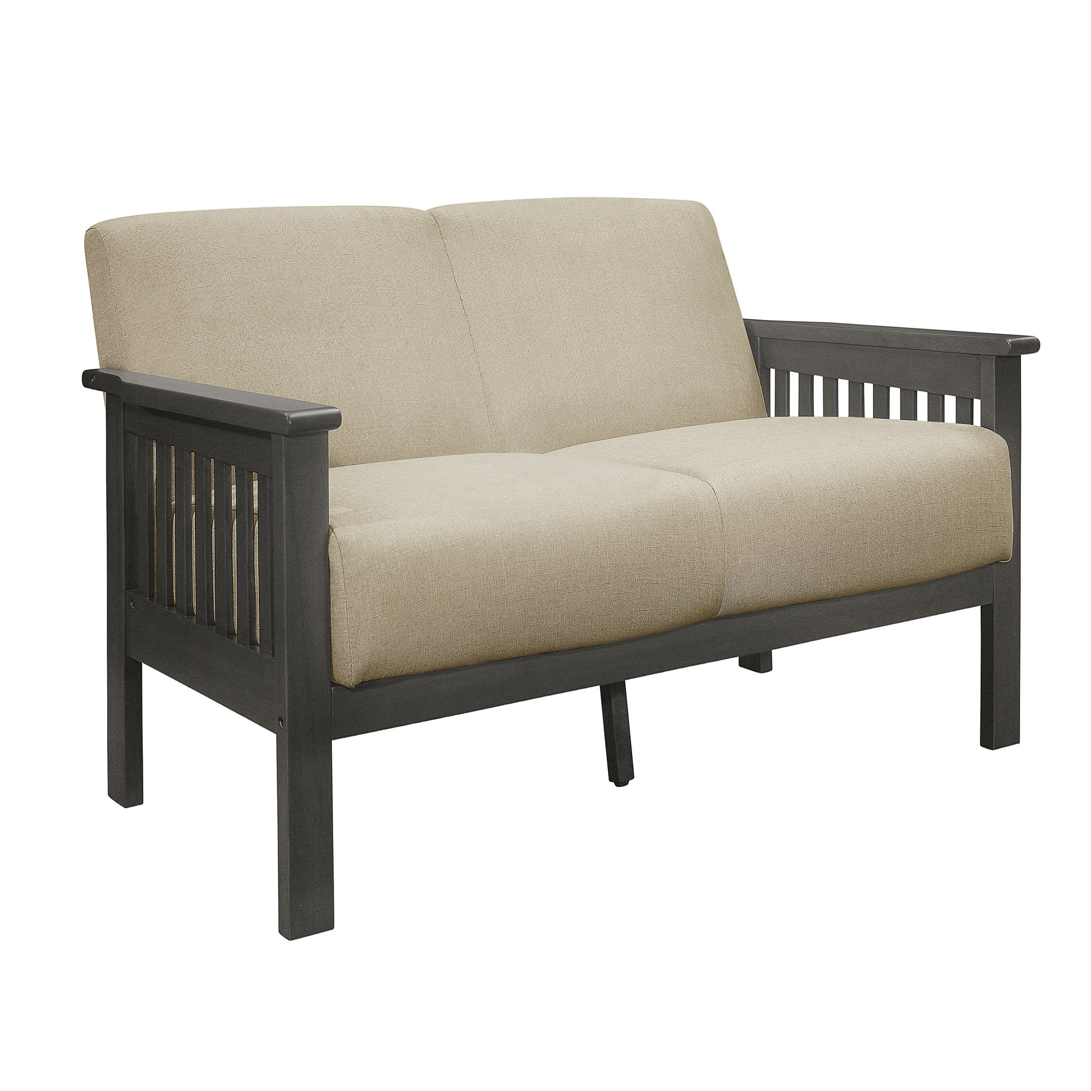 OakvillePark Acme Fabric Upholstered Living Room Loveseat, Light Brown