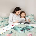 thumbnail image 5 of Homewish Teal Butterflies 3-Piece Full Size Comforter Sets for Boys Girls,Chic Flowers Bedding Comforter Set,Spring Graden Lightweight Bedding Sets,Microfiber Bedroom Decor,Reversible, 5 of 8