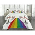 thumbnail image 3 of Ambesonne Pride Quilted Bedspread Set 3 Pcs, Carpet Stanchions Event, Queen Size, Multicolor, 3 of 5