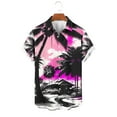 thumbnail image 2 of GMWM Mens Vacation Shirts Sweat-absorbing Hawaiian Beach Shirt Mens Casual Button Down Shirts Coconut Trees Printed Turndown Collar Short Sleeve Tops Mens Short Sleeve Dress Shirts, 2 of 4