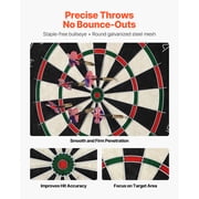 KFFKFF Dartboard Set with 6 Darts & Scoring Kit,Durable Sisal Fibers Dartboard Featuring Staple-Free Bullseye & Adjustable Number Ring,17.7 Steel Tip Dart Board for Home Entertainment and Game Rooms