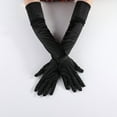 thumbnail image 2 of ERDOUY Classic Adult Size Long Opera Length Satin Gloves 21.7"（Black）, 2 of 2