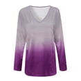thumbnail image 4 of Blusa de manga larga con estampado de teñido anudado y cuello en V suelto informal para mujer Fridja fjkfkj3682, 4 of 5