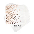 thumbnail image 1 of 100 servilletas de papel de oro rosa para fiestas, servilletas de lujo con lunares dorados para eventos y reuniones familiares., 1 of 5