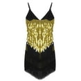 thumbnail image 2 of YONGHS Women's 1920s Cocktail Party Flapper Dress Sequin Tassel Latin Salsa Tango Dancewear Black&Gold One_Size, 2 of 7