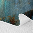 thumbnail image 5 of Castle Fairy Abstract Watercolor Artwork Twin Quilt Set 2 Pieces,Vintage Aesthetics Twin Coverlet Set,Teal Rust Navy,1 Bedspread and 1 Pillowcase, 5 of 7