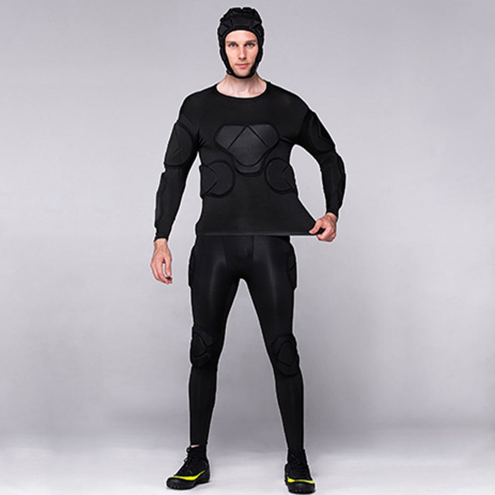 liilaimic Padded Shirt Breathable Soccer Goalie Pants Soft Helmet Head Protector Headgear for Soccer Paintball