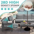 thumbnail image 3 of FUNDAZE Oversized HDPE Patio Furniture Sets, 2-Seater With Double-tier Table Outdoor Conversation Set | For Patio, Poolside, Backyard Use, Grey Frame with Gray Cushion, 3 of 9