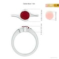 thumbnail image 5 of ANGARA Natural Semi Bezel-Set Solitaire Round 1.2 ct Ruby Bypass Ring in 14K White Gold for Women (Size-6.5mm) | July Birthstone, Birthday, Anniversary, Jewelry Gift for Women | Natural Ruby Ring, 5 of 10