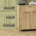 thumbnail image 5 of Aufeile Set of 3 Sideboard Buffet Cabinet with Storage, Modern Modular Fluted Accent Cabinet with 3 Drawers & Adjustable Shelves for Dining Room Living Room, Oak, 5 of 9