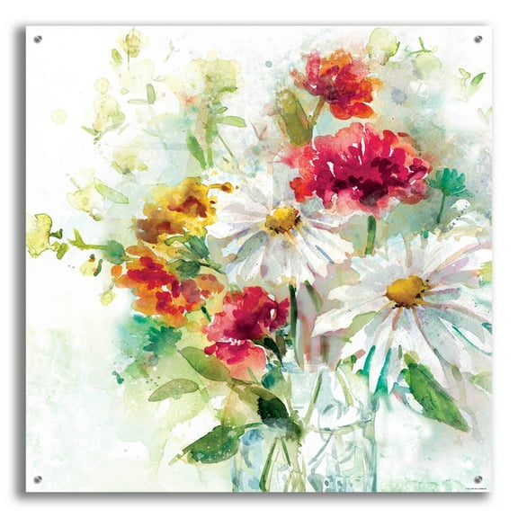 Epic Art 'Garden Jar 2' by Jadei Graphics, Acrylic Glass Wall Art, 36"x36"