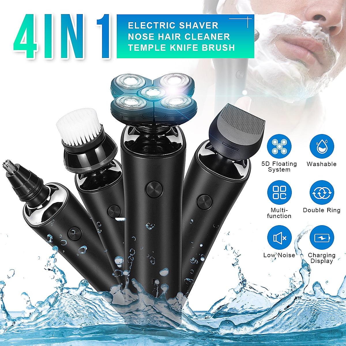 AllinOne 5D Electric Shaver Trimmer , Wet Dry Electric Shaver