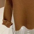 thumbnail image 5 of BLVB Newborn Baby Girls Knit Sweater Ruffle Long Sleeve Mock Neck Ribbed Knit Sweaters Toddler Solid Color Pullover Kid Tops(Coffee,3-4Years), 5 of 6