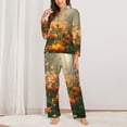 thumbnail image 2 of Balery Butterflies In Flower Field Conjunto de Pijama con Estampado para Mujer, Conjunto de Dos Piezas con Manga Larga, Ropa de Dormir Suave con Bolsillos, Pijamas Cómodos-Small, 2 of 7