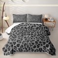 thumbnail image 2 of Erosebridal Fashion Leopard Spot Quilt King for Girls, Gray Animal Print King Coverlet Set, 3 Pieces, 2 of 7