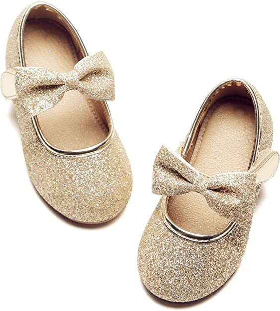 Girls Dress Shoes | Gold - Walmart.com
