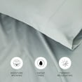 thumbnail image 5 of Noble Linens Rayon from Bamboo 4 Piece Luxury Bed Sheet Set, Light Blue, Queen, 5 of 11