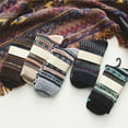 thumbnail image 3 of 5 Pairs Wool Socks for Women - Winter Thick Boot Cozy Crew Vintage Soft Calf Knit Warm Socks Gifts, 3 of 8