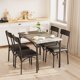 thumbnail image 2 of CazToi Juego de mesa de comedor de 5 piezas para 4, mesa y sillas de cocina modernas con asientos tapizados en cuero PU, 2 of 4