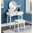 thumbnail image 5 of Roundhill Furniture Maly Contemporary Wood Vanity and Stool Set, White, 5 of 7