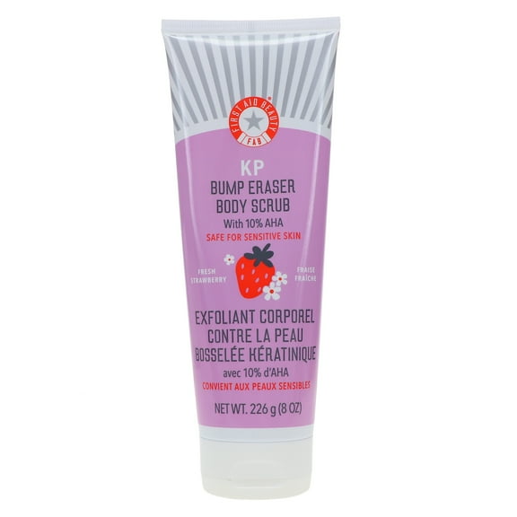 First Aid Beauty KP Bump Eraser Body Scrub with 10% AHA Strawberry 8 oz