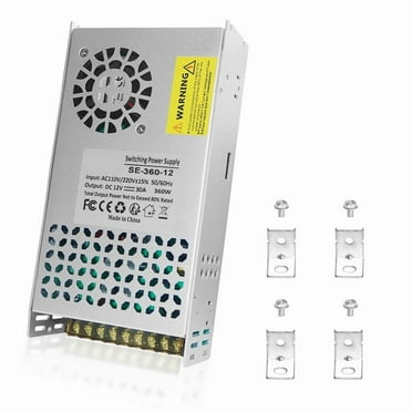 12V 30A 360W 110V AC to 12V DC Converter Switching Power Supply Transformer Adapter SMPS AC to DC Converter Switch,1pcs x 110v to 12v converter,Silver