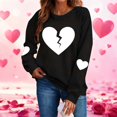 thumbnail image 2 of Valentine Sweatshirts For Women Cotton Couples Heart Graphic Crewneck Pullover Soft Fashion Valentines Shirts, 2 of 9