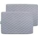 thumbnail image 2 of Sábana para protector impermeable acolchado Pack and Play, paquete de 2 fundas de colchón premium de 39 x 27 pulgadas, compatible con Graco Pack n Play u otro colchón Playard, minicuna portátil, gris, 2 of 4
