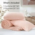 thumbnail image 4 of Fluffy Queen Comforter Set - Pink Fleece Soft Comforter for Queen Size Bed, Luxury Warm Bedding Set for Winter, Fuzzy Bed Set 3 Pieces (1 Comforter, 2 Pillowcases), 4 of 7