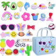 thumbnail image 1 of Charms KJML DIY para bolsa de pantano, 30 unidades, letras, flores, béisbol, 1 of 6