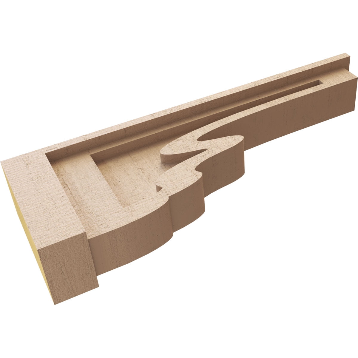 3"W x 18"D x 6"H Thin Highland Rough Cedar Woodgrain TimberThane Corbel, Primed Tan