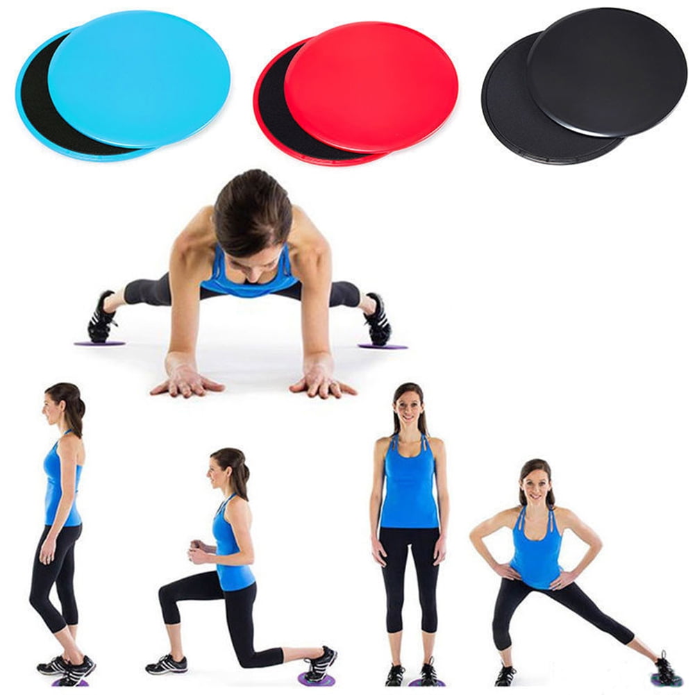 1 Pair Dual Sided Yoga Fitness Gliders Slide Discs Core Ab Workout Exercise Gym 