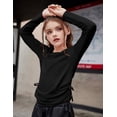 thumbnail image 7 of Arshiner Girls Long Sleeve T-Shirts Ruched Knot Side Tunic Blouse Tee Tops, 7 of 7