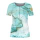 thumbnail image 5 of ICHUANYI Clearance Women's Summer V-Neck Print Casual Loose Top Short Sleeve Button Blouses Tops(Sky Blue, L) ICHUANYI WER2023081013209, 5 of 5