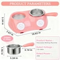 thumbnail image 3 of Dongyi 2-Speed Electric Chocolate Fondue Maker with Dual Bowls-8.45oz Melting Pot for Candy,Cheese&Desserts,Includes DIY Molds for Home Parties&Baking,Pink, 3 of 7