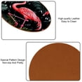 thumbnail image 5 of Flamingo 6PCS Round Coasters Set, Microfiber Leather Drink Coasters with Holder, 11x11 cm/4.3x4.3 in, 5 of 6